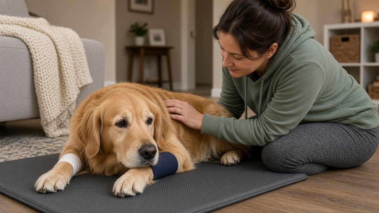 Dog following restricted activity during TPLO recovery